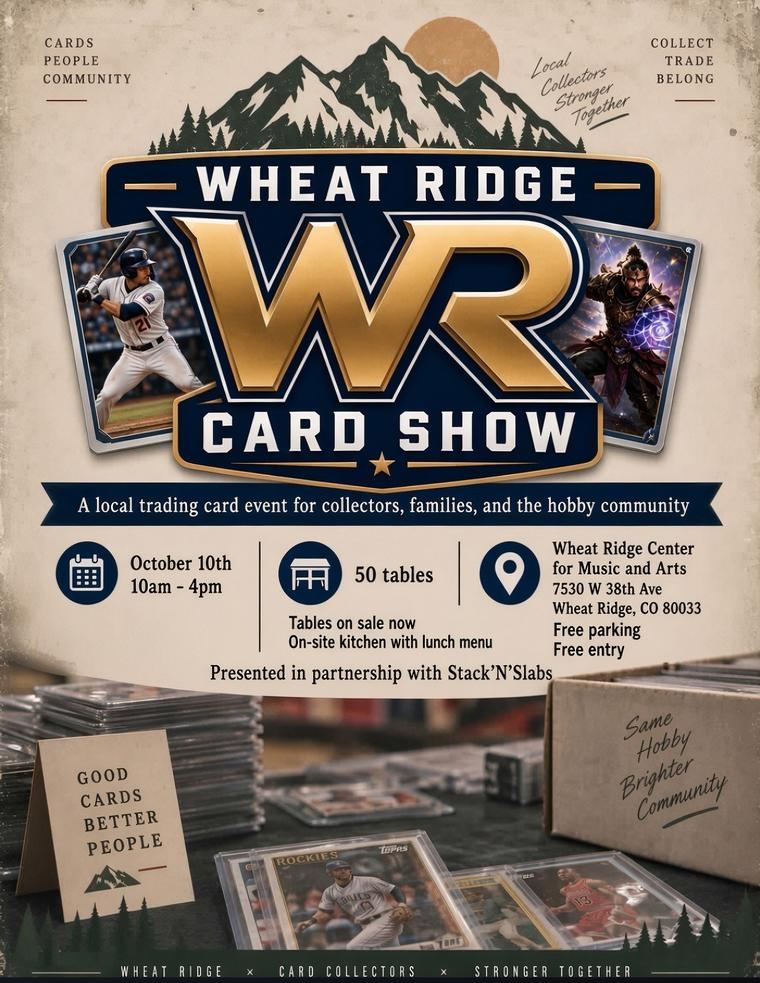 Wheat Ridge Card Show flier, October 10, 2026